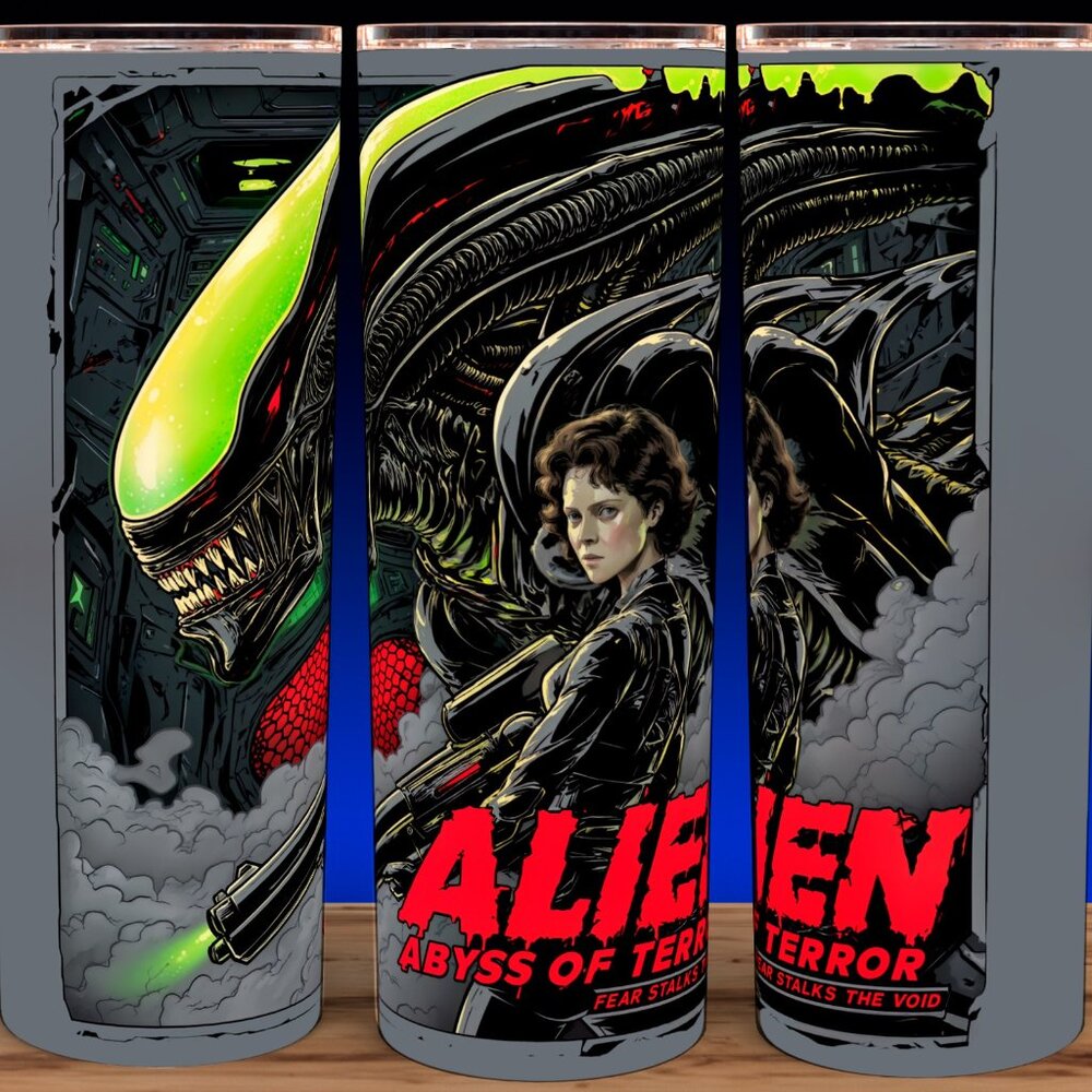 Alien Abyss of Terror Xenomorph and Ripley Cup Mug Tumbler 20oz